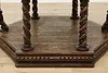 Italian Antique Walnut Center Table, Carved Angels & Lions (5)