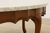 Country French Vintage Travertine Top Birch Coffee Table (11)