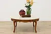 Country French Vintage Travertine Top Birch Coffee Table (2)