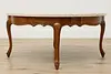 Country French Vintage Travertine Top Birch Coffee Table (6)