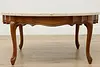 Country French Vintage Travertine Top Birch Coffee Table (7)