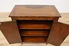 French Louis XVI Vintage Console Cabinet, Floral Marquetry (6)