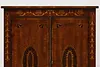 French Louis XVI Vintage Console Cabinet, Floral Marquetry (9)