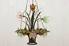 French Antique Gilt Bronze Flower Basket Chandelier, Soleau (12)