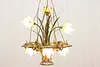 French Antique Gilt Bronze Flower Basket Chandelier, Soleau (13)