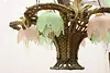 French Antique Gilt Bronze Flower Basket Chandelier, Soleau (21)