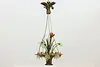 French Antique Gilt Bronze Flower Basket Chandelier, Soleau (3)