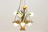 French Antique Gilt Bronze Flower Basket Chandelier, Soleau (4)