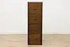 Arts & Crafts Antique Oak 4 Drawer Office File Cabinet (6)