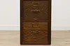 Arts & Crafts Antique Oak 4 Drawer Office File Cabinet (8)