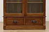 Victorian Antique Carved Oak Bookcase, New England (11)