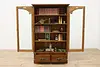 Victorian Antique Carved Oak Bookcase, New England (4)