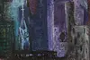 Modernist Cityscape Mixed Media Painting, Hall 40.5" (10)