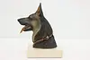 German Shepherd Vintage Dog Sculpture, Travertine Base, Nico #53287