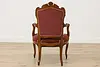 French Antique Carved Walnut Chair Petit Point & Needlepoint (10)