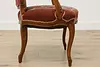 French Antique Carved Walnut Chair Petit Point & Needlepoint (15)