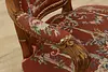 French Antique Carved Walnut Chair Petit Point & Needlepoint (18)