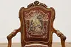 French Antique Carved Walnut Chair Petit Point & Needlepoint (4)