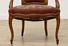 French Antique Carved Walnut Chair Petit Point & Needlepoint (5)