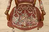 French Antique Carved Walnut Chair Petit Point & Needlepoint (6)