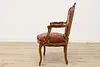 French Antique Carved Walnut Chair Petit Point & Needlepoint (7)