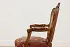 French Antique Carved Walnut Chair Petit Point & Needlepoint (8)