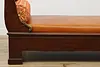 Sleigh Design Antique Leather Day Bed Chaise Lounge, Swans (12)