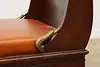 Sleigh Design Antique Leather Day Bed Chaise Lounge, Swans (19)