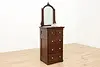 Physician Antique Doctor Mahogany Medical Chest & Mirror #53270