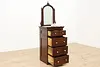 Physician Antique Doctor Mahogany Medical Chest & Mirror #53270