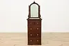 Physician Antique Doctor Mahogany Medical Chest & Mirror #53270