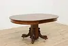 Victorian Antique 45" Oak Dining Table, Opens 68", Dolphins #52937