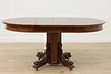 Victorian Antique 45" Oak Dining Table, Opens 68", Dolphins #52937