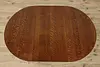 Victorian Antique 45" Oak Dining Table, Opens 68", Dolphins #52937