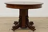 Victorian Antique 45" Oak Dining Table, Opens 68", Dolphins #52937