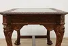 Mahogany Antique Partner Desk Library Table Carved Paw Feet (12)