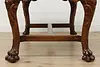 Mahogany Antique Partner Desk Library Table Carved Paw Feet (13)