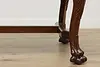 Mahogany Antique Partner Desk Library Table Carved Paw Feet (19)