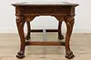 Mahogany Antique Partner Desk Library Table Carved Paw Feet (20)