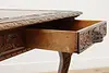 Mahogany Antique Partner Desk Library Table Carved Paw Feet (24)