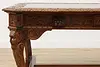 Mahogany Antique Partner Desk Library Table Carved Paw Feet (7)