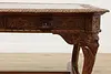 Mahogany Antique Partner Desk Library Table Carved Paw Feet (8)