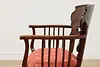 Art Nouveau Antique Mahogany Settee or Bench Pearl Marquetry #52806