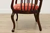 Art Nouveau Antique Mahogany Settee or Bench Pearl Marquetry #52806