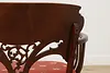 Art Nouveau Antique Mahogany Settee or Bench Pearl Marquetry #52806