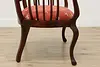 Art Nouveau Antique Mahogany Settee or Bench Pearl Marquetry #52806