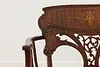 Art Nouveau Antique Mahogany Settee or Bench Pearl Marquetry #52806