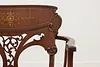 Art Nouveau Antique Mahogany Settee or Bench Pearl Marquetry #52806