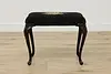 Victorian Antique Cast Iron & Needlepoint Hall Boudoir Bench (2)