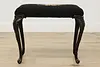 Victorian Antique Cast Iron & Needlepoint Hall Boudoir Bench (6)